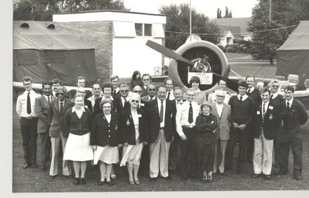Group in front of aircraft at Kimberley Gala