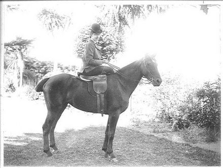 Flora McDonald on horseback