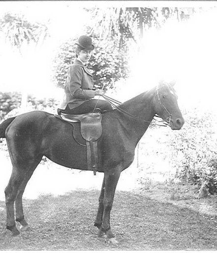 Flora McDonald on horseback