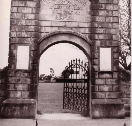 Memorial Gates at Weraroa Domain