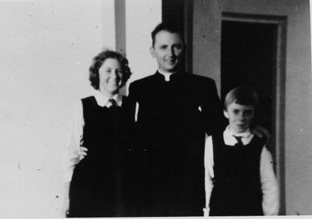 Father Williams With Two Girls