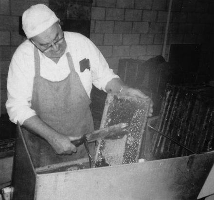 Honey uncapping, Field's Apiaries 1967-68 season
