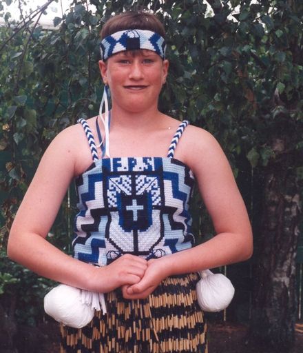 Gemma Farley, Foxton School Kapahaka member, 1995