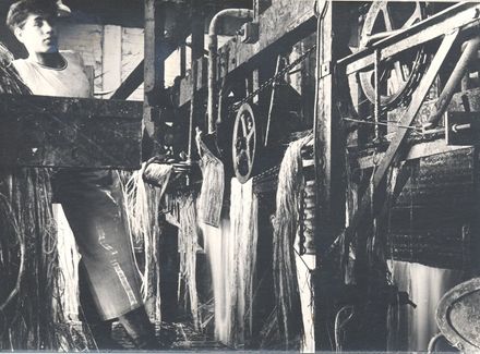 Stripped fibre on machine