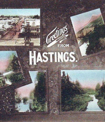 Colourised postcard of Hastings, sent to Annie Brown, 1919