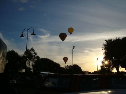 2011 Balloons - Thursday afternoon balloons take off into the setting sun from Levin Mall carpark - Resource cover image