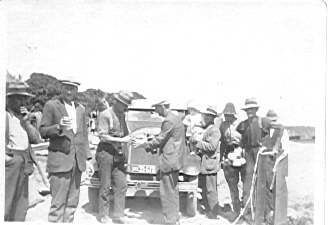 Beer break for workers building bridge, Hennessy Road