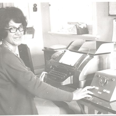 Mrs Hamon & new telegraph equipment, 1971 - Resource cover image