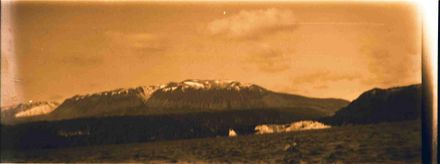 View across to hill, with snow on. - Resource cover image