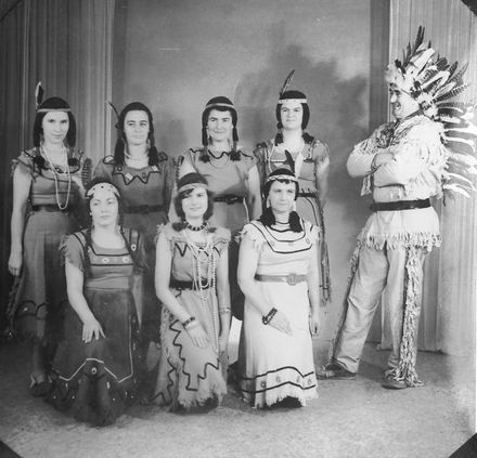 7 Indian Maidens & Indian Chief - of the show "Rose Marie", 1959