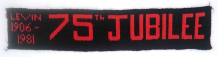 Levin 75th Jubilee Banner - Woollen knitted band