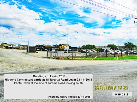 Higgens Contractors yards at 48 Tararua Road Levin 23-11- 2018