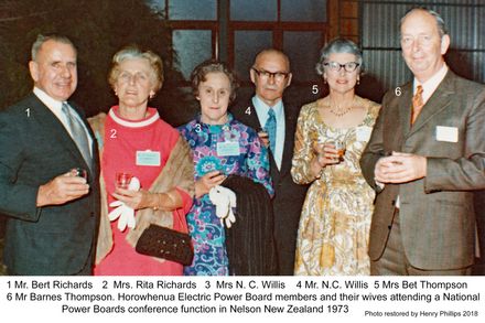 Bert Richards with power Board members and wives at a national Conference in Nelson NZ 1973
