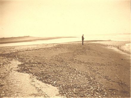 Gravel beach & river-mouth