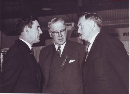 3 men near Information Booth, Electricity Exhibition 1972