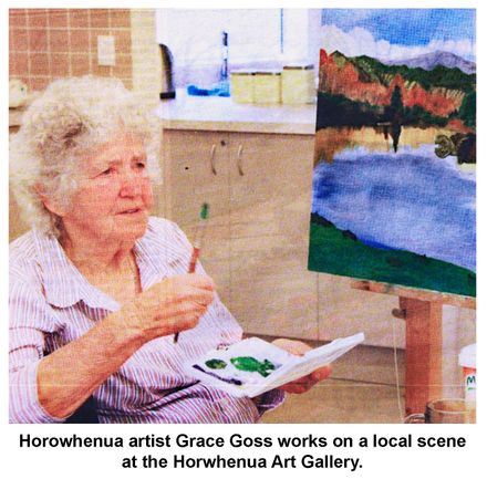 Horowhenua Chronicle 7-2-2014 Grace Goss working at the Art Center gallery.