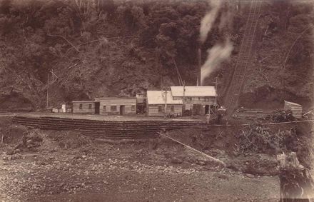 Engine house at bottom of Jig-line, Mangahao, 1920's