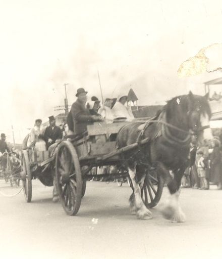 Foxton Centennial Parade 1955 - horse and carts