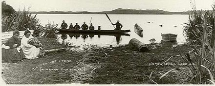 Local Maori and waka, Lake Horowhenua