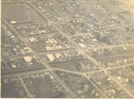 Aerial view of central Levin, c.1947