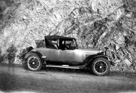 Stan Graham's car (Stan shown driving ?), c.1930's
