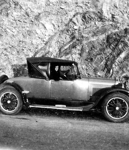 Stan Graham's car (Stan shown driving ?), c.1930's