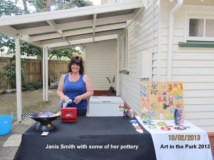 IMG_2045 Janis Smith with some of her pottery - Resource cover image