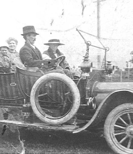 Mr Herbert Southee driving new car, c.1920