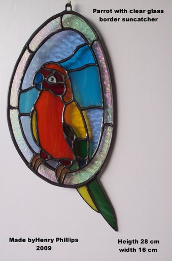 Parrot with clear glass border - Resource cover image