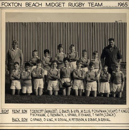 Foxton Beach Midget Rugby Team, 1965