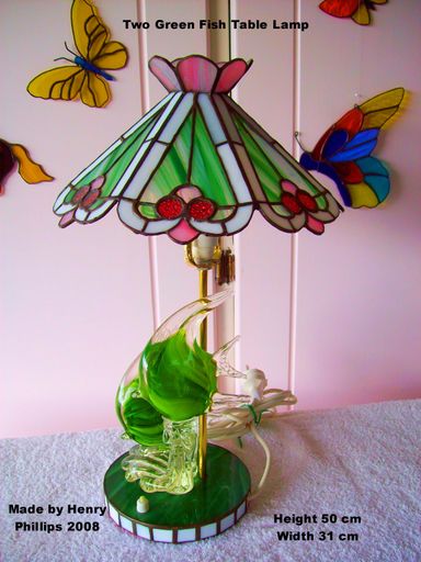 Two Green Fish Table lamp