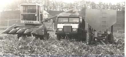 Machine harvesting maize, Mr Cottle's farm, 1973 - Resource cover image