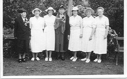 Mrs Lett and women from bowling club