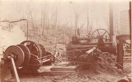 "Boiler" at No.3 Dam (?) site, Mangahao, 1920