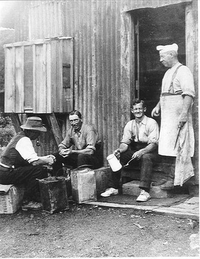 Cookhouse, single mens camp, Mangahao, 1920's