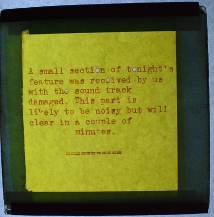 Cinema Announcement Slide- Damaged Sound Track - Resource cover image