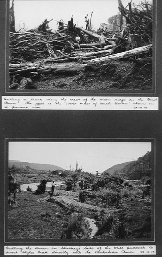 Cutting a track and Diverting Styles Creek, 1914