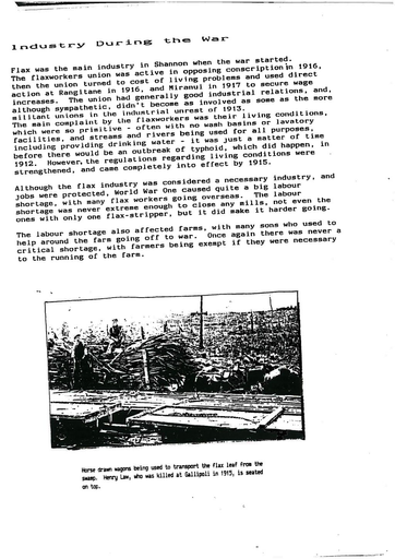 Shannon - Industry During the War