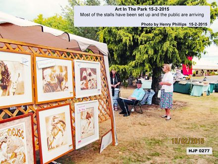 HJP 0277   Art in the park 15-2-2015 Most of the stalls have been set up and the public are arriving - Resource cover image