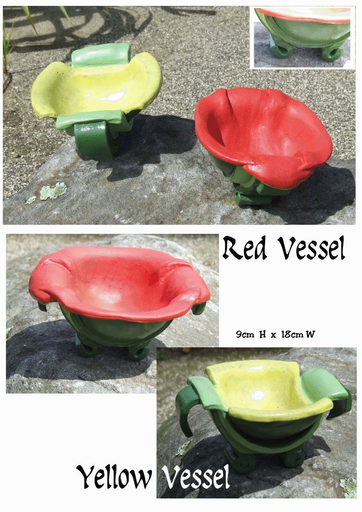 red and yellow vessels