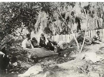 Making eel baskets, Weraroa Boy's Training Farm