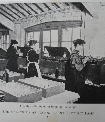 Early manufacture of electric light bulbs