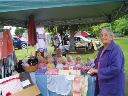 Jean Kay and Wyn Rose with their handicrafts