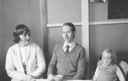 Postmaster Gary Musty & family at Red Cross (Old Folks) Christmas dinner