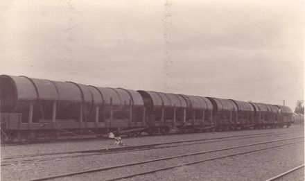 Pipes for penstock pipeline at Shannon Railway Station, 1921