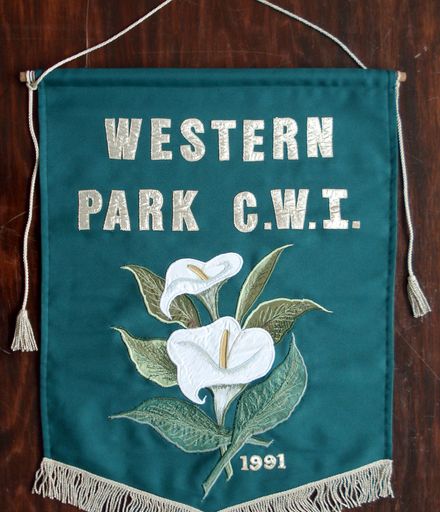 Embroidered Banner - "Western Park C.W.I.  1991"