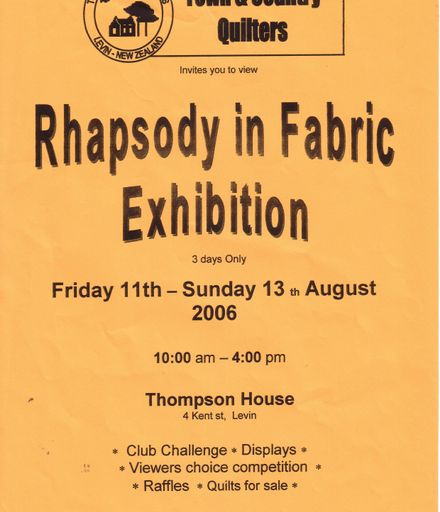 2006 Rhapsody in Fabric exhibition flyer