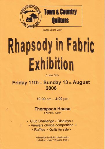 2006 Rhapsody in Fabric exhibition flyer