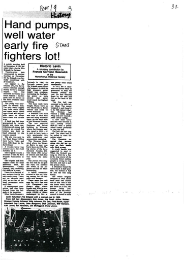 History of the Levin Fire Brigade