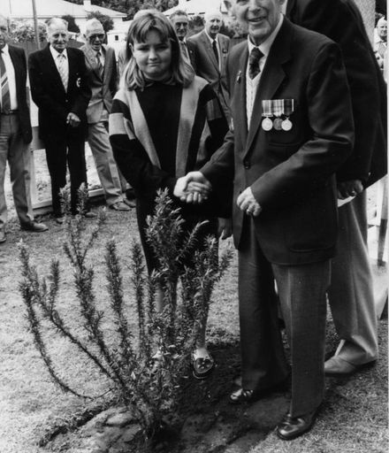 Eric Beveridge Planting a Tree at  Foxton RSA, 1990's